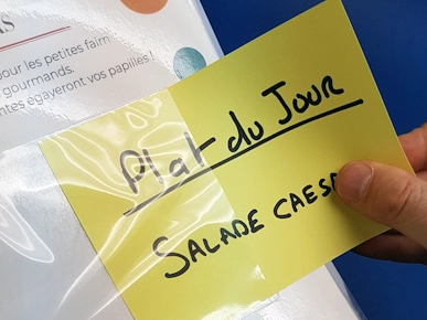 Menus avec pochette personnalisable