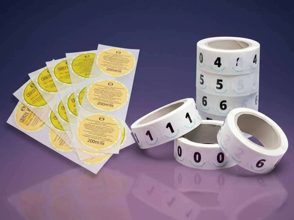 Étiquettes Adhésives autocollantes en rouleaux - bobines